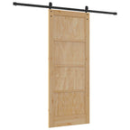 Porta Scorrevole in Legno Massello di Pino Naturale 83 x 202 cm