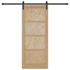 Porta Scorrevole in Legno Massello di Pino Naturale 83 x 202 cm