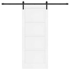 Porta Scorrevole Bianco 83 x 202 cm Legno Massello di Pino