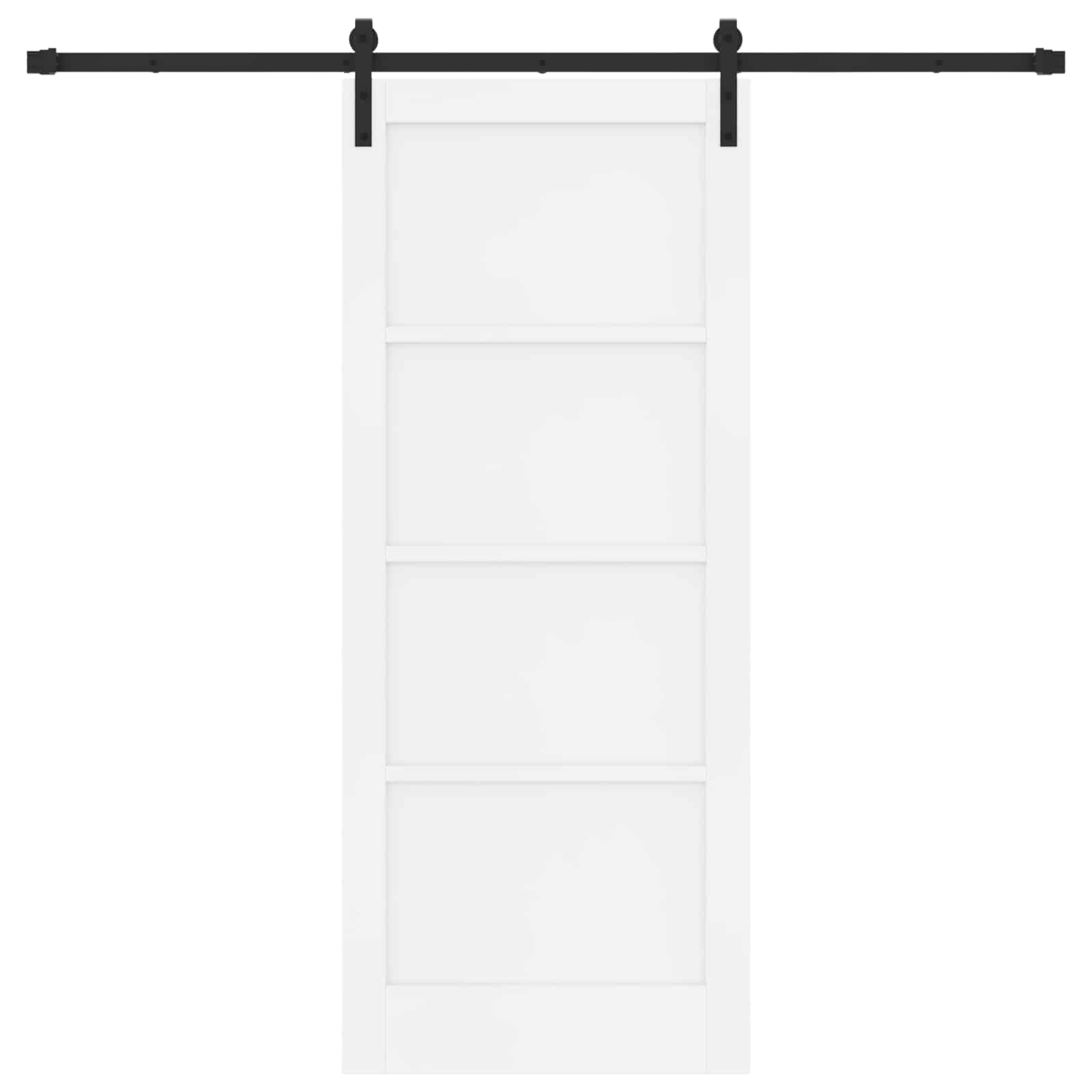 Porta Scorrevole Bianco 83 x 202 cm Legno Massello di Pino
