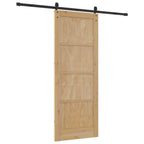 Porta Scorrevole Legno Massello di Pino Naturale 83 x 211 cm