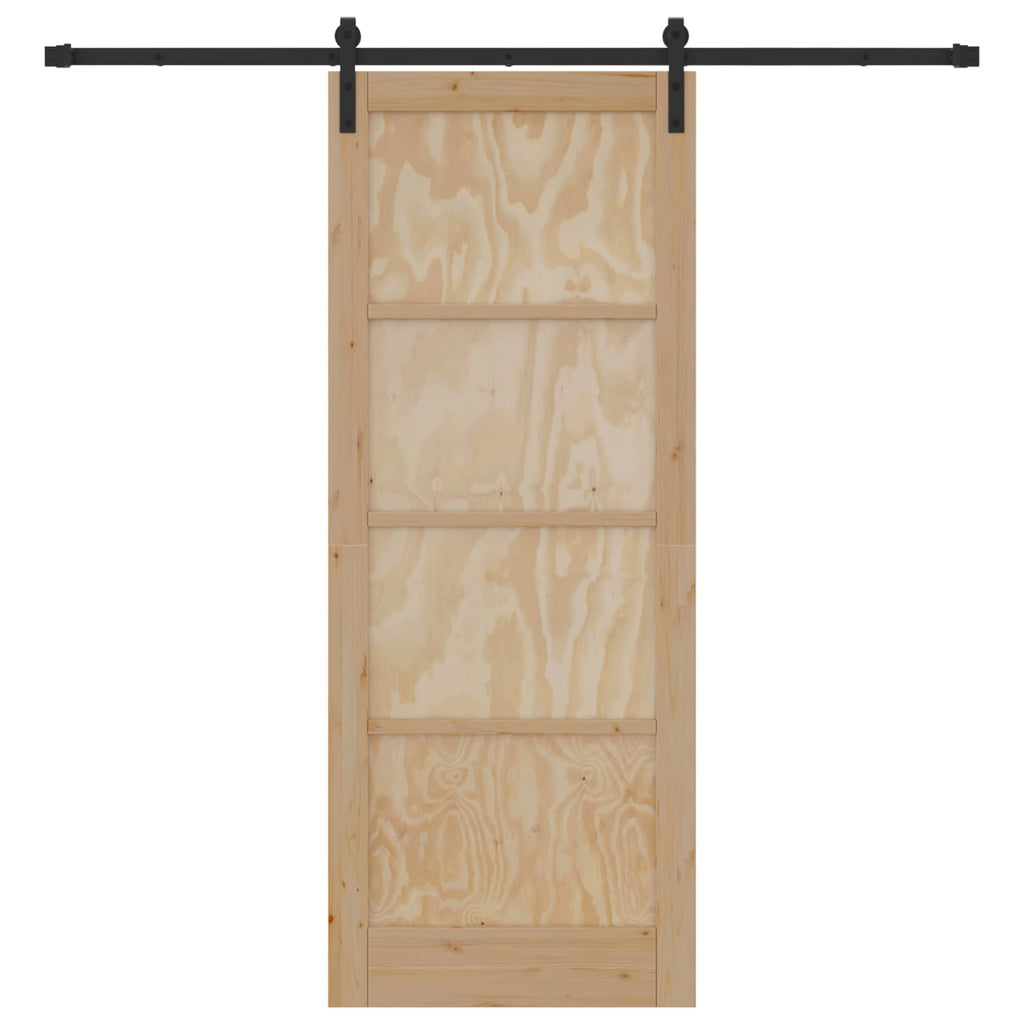 Porta Scorrevole Legno Massello di Pino Naturale 83 x 211 cm