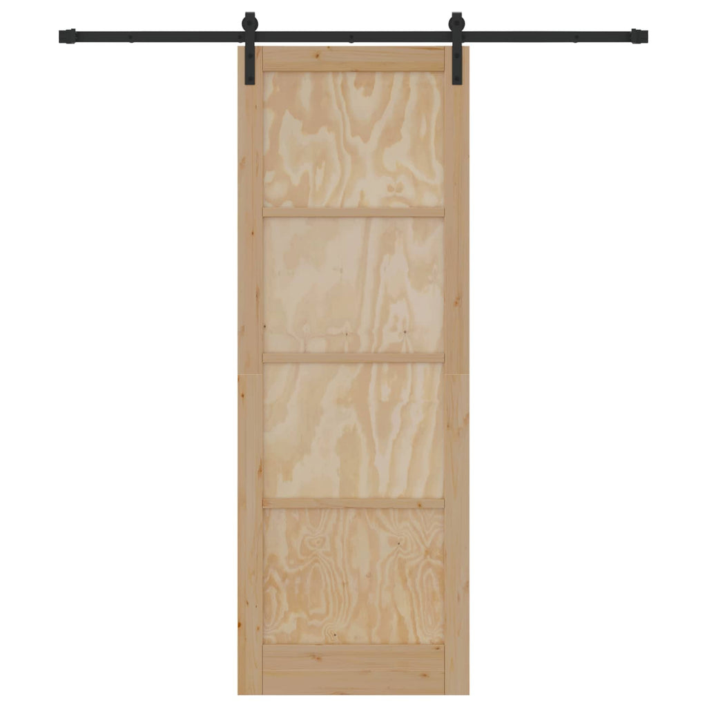 Porta scorrevole in legno massello di pino naturale 83 x 232 cm