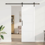 Porta Scorrevole Bianco 83 x 232 cm Legno Massello di Pino