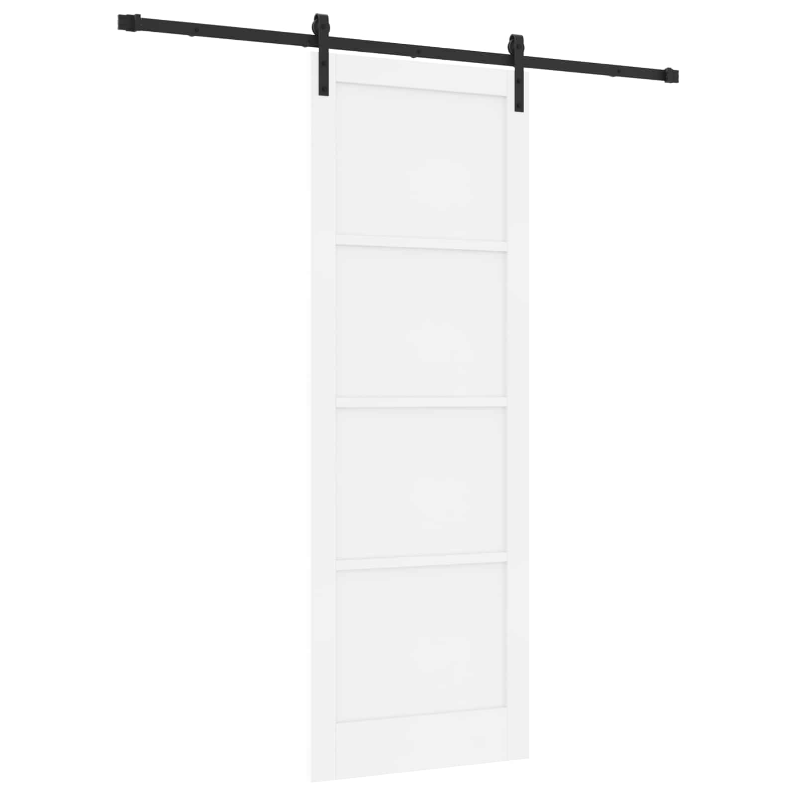 Porta Scorrevole Bianco 83 x 232 cm Legno Massello di Pino