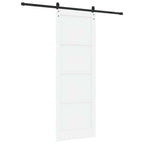 Porta Scorrevole Bianco 83 x 232 cm Legno Massello di Pino