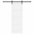 Porta Scorrevole Bianco 83 x 232 cm Legno Massello di Pino