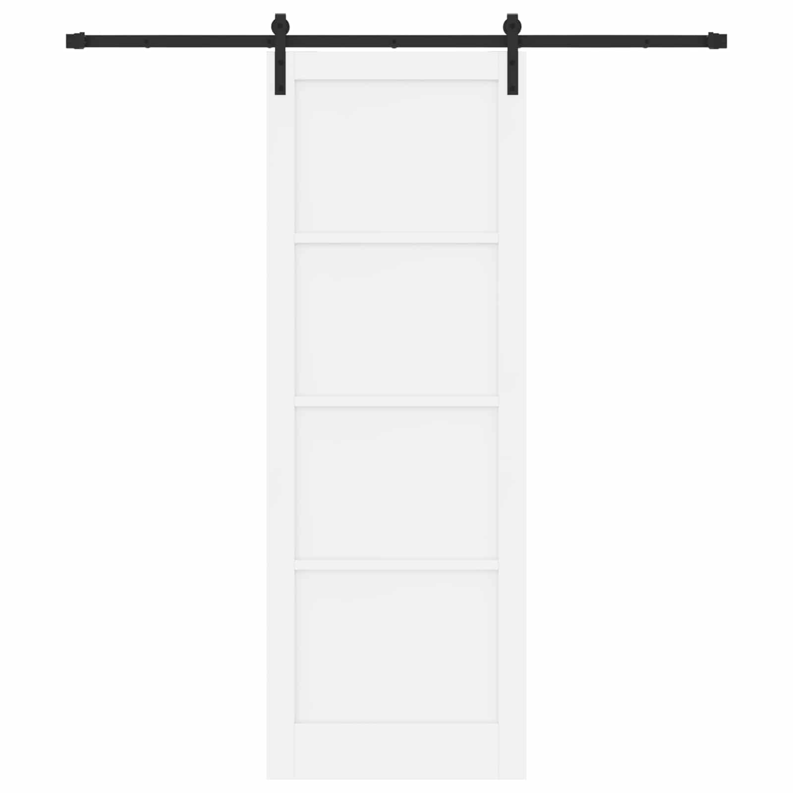 Porta Scorrevole Bianco 83 x 232 cm Legno Massello di Pino
