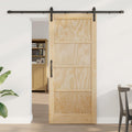Porta Scorrevole Legno Massello di Pino Naturale 86 x 198,5 cm