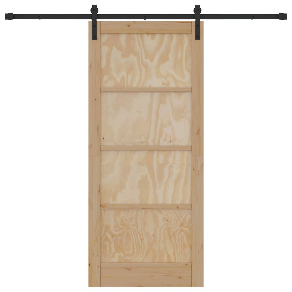 Porta Scorrevole Legno Massello di Pino Naturale 86 x 198,5 cm