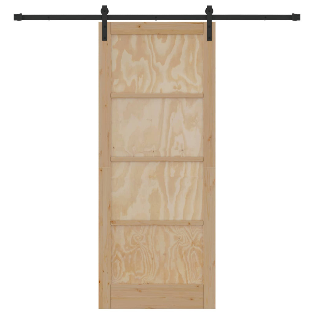Porta scorrevole in legno massello di pino naturale 86 x 211 cm