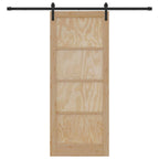 Porta scorrevole in legno massello di pino naturale 86 x 211 cm