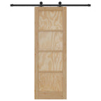 Porta scorrevole in legno di pino naturale e nero 73,5 x 211 cm