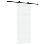 Porta Scorrevole Bianco e Nero 83 x 202 cm - Legno di Pino e Acciaio