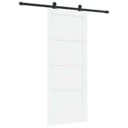 Porta Scorrevole Bianco e Nero 83 x 202 cm - Legno di Pino e Acciaio