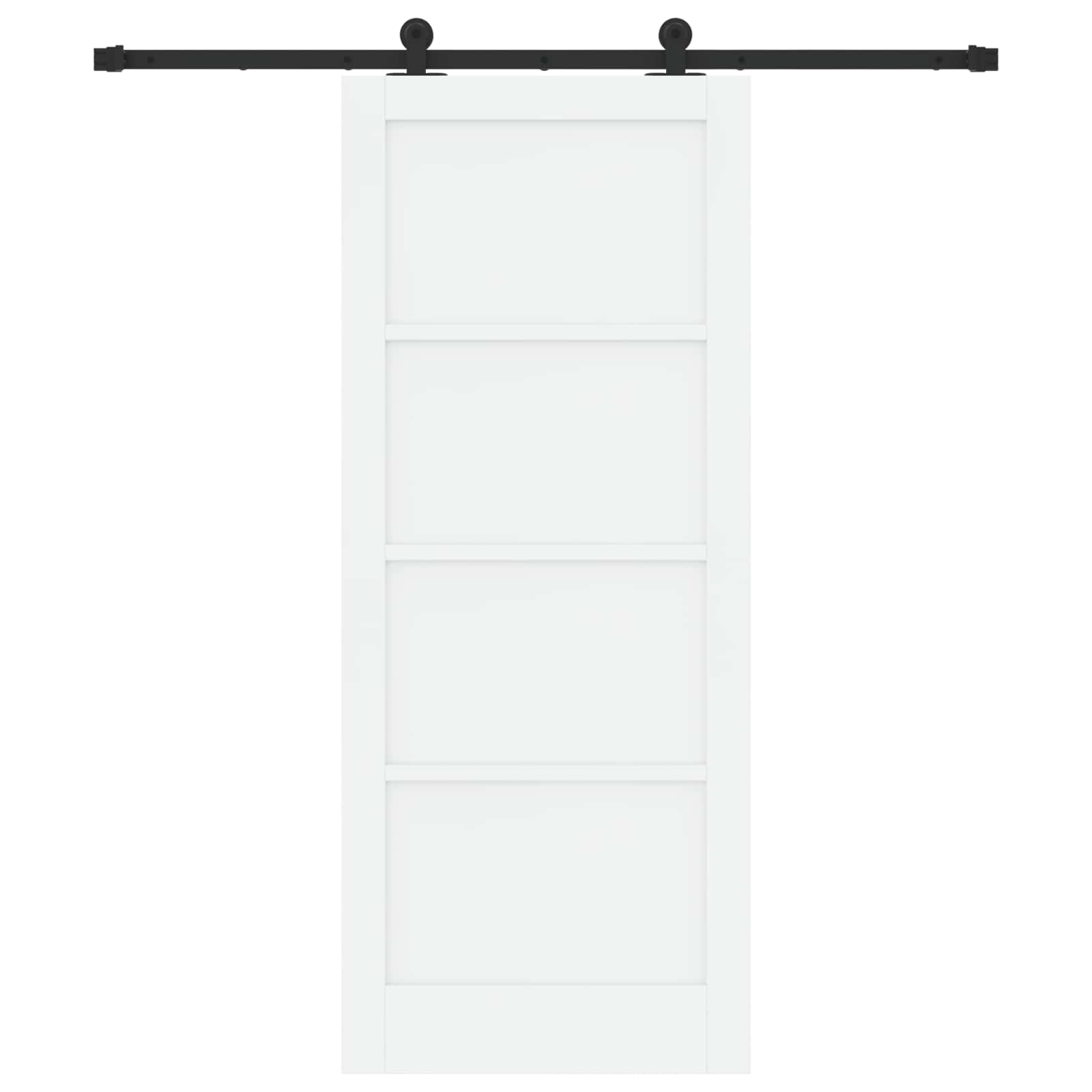 Porta Scorrevole Bianco e Nero 83 x 202 cm - Legno di Pino e Acciaio