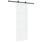 Porta Scorrevole Bianco e Nero 83 x 232 cm - Legno di Pino e Acciaio