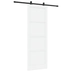 Porta Scorrevole Bianco e Nero 83 x 232 cm - Legno di Pino e Acciaio