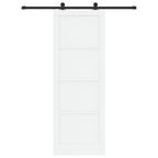 Porta Scorrevole Bianco e Nero 83 x 232 cm - Legno di Pino e Acciaio