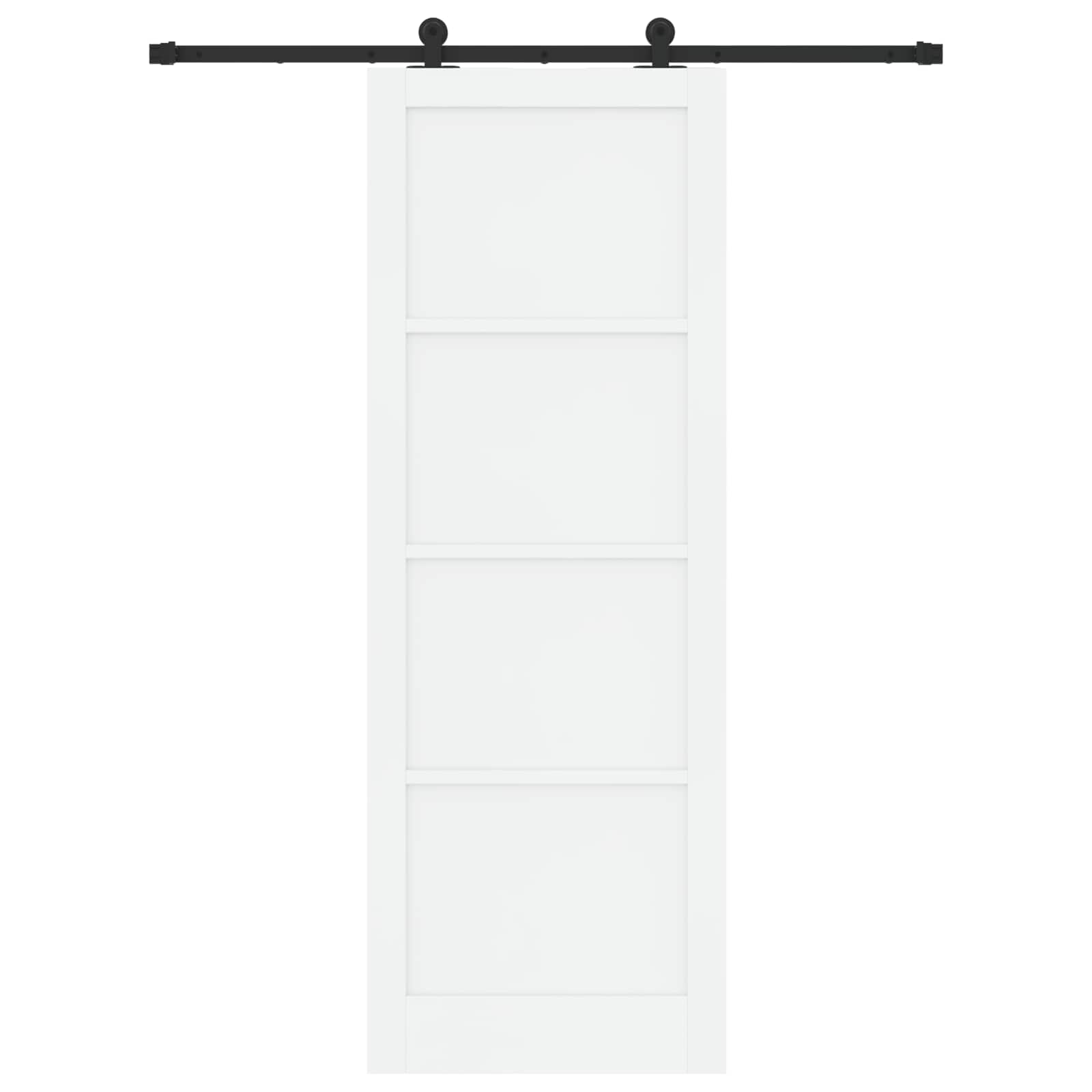 Porta Scorrevole Bianco e Nero 83 x 232 cm - Legno di Pino e Acciaio
