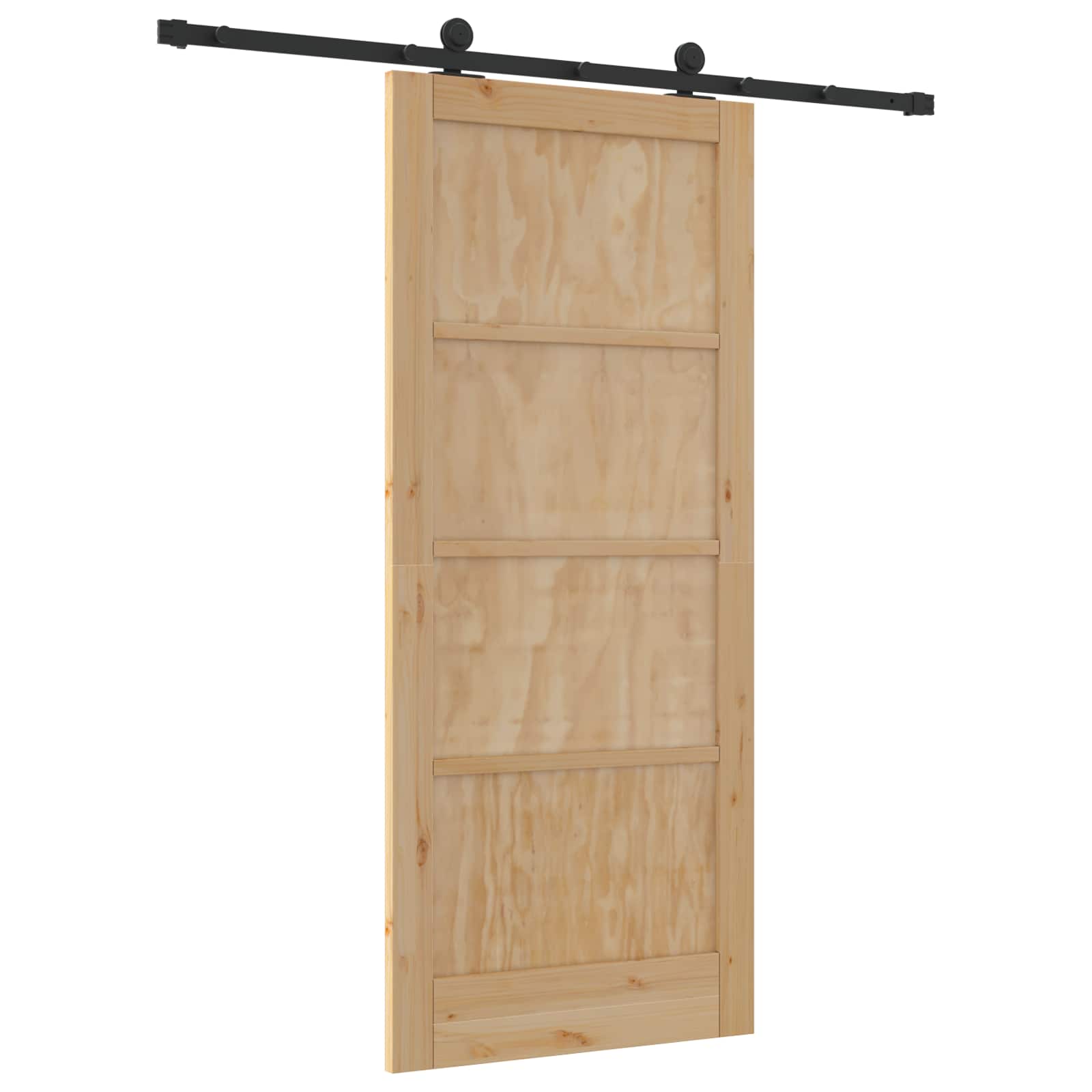 Porta scorrevole in legno di pino naturale e nero 86 x 198,5 cm