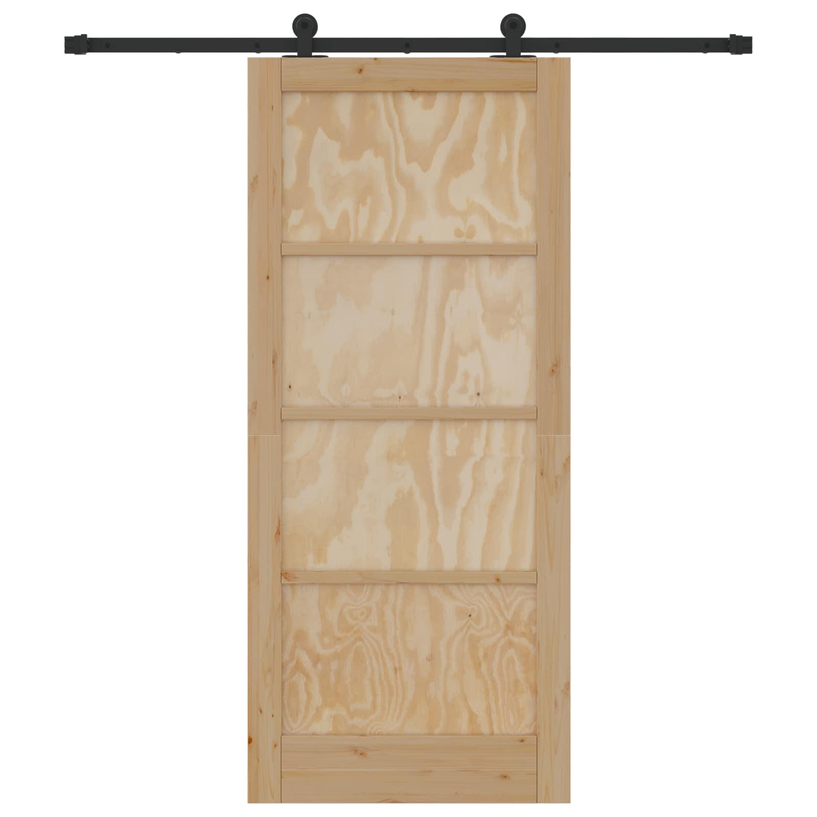 Porta scorrevole in legno di pino naturale e nero 86 x 198,5 cm