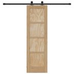 Porta scorrevole in legno di pino naturale e nero 61 x 198,5 cm