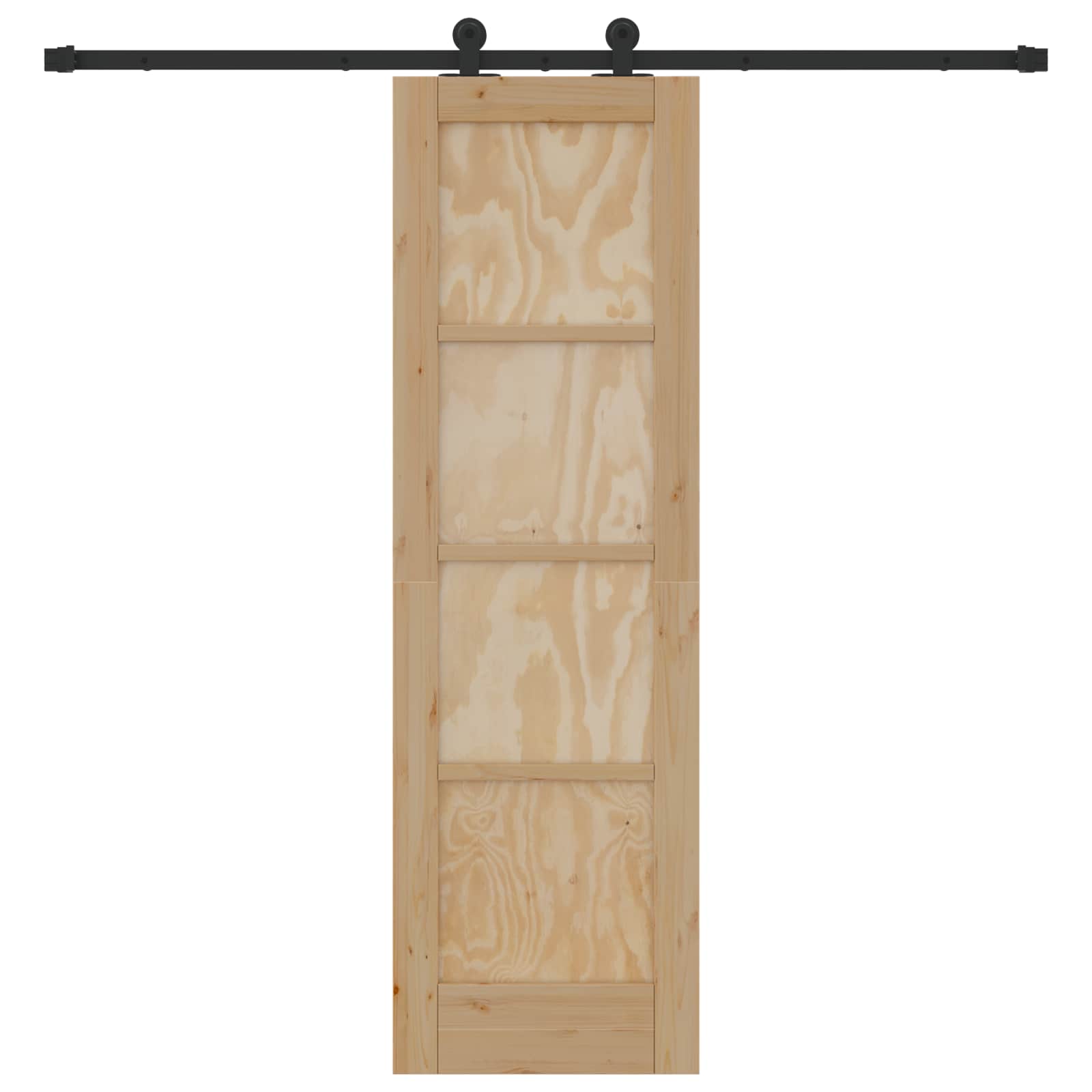 Porta scorrevole in legno di pino naturale e nero 61 x 198,5 cm