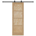 Porta scorrevole in legno di pino naturale e nero 73,5 x 211 cm