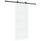 Porta scorrevole in legno di pino bianco e nero 83 x 202 cm