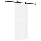 Porta scorrevole in legno di pino bianco e nero 83 x 202 cm