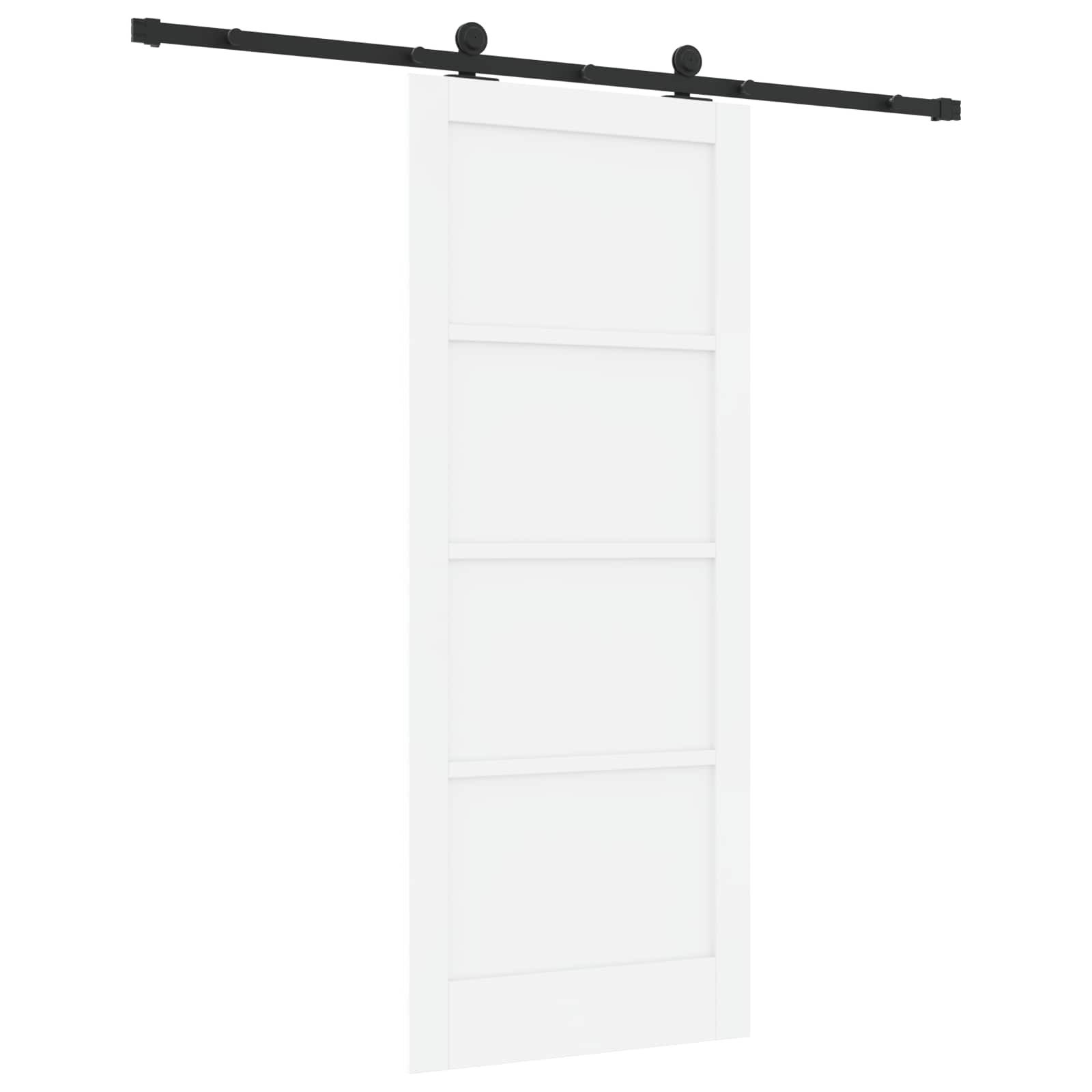 Porta scorrevole in legno di pino bianco e nero 83 x 202 cm