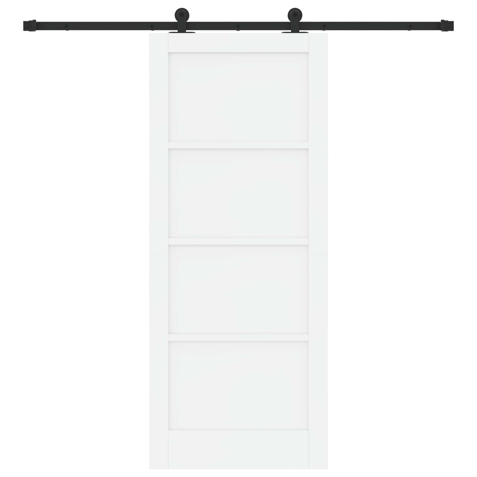 Porta scorrevole in legno di pino bianco e nero 83 x 202 cm