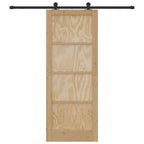 Porta Scorrevole Legno Pino Naturale e Nero 83 x 211 cm