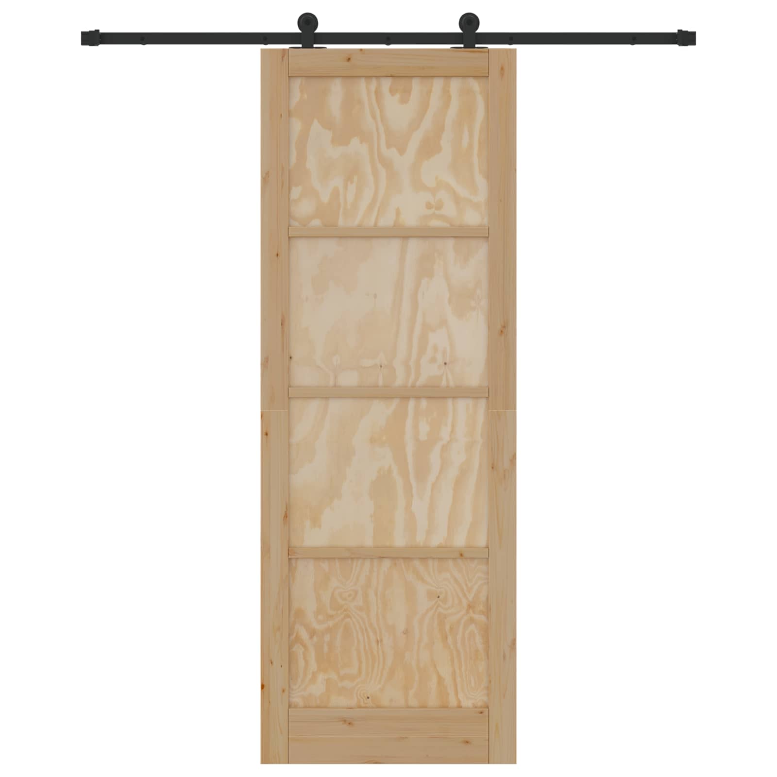 Porta scorrevole in legno di pino naturale e nero 83 x 232 cm