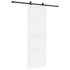 Porta scorrevole in legno di pino 83 x 232 cm bianco e nero