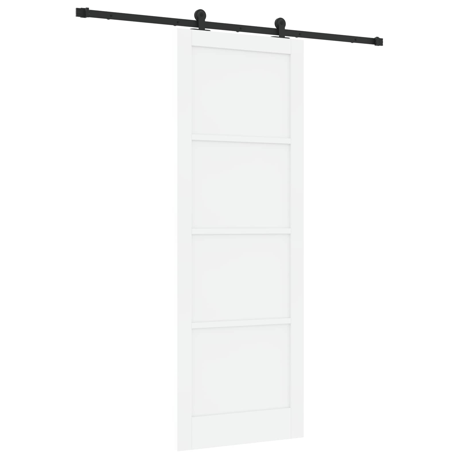 Porta scorrevole in legno di pino 83 x 232 cm bianco e nero