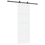 Porta scorrevole in legno di pino 83 x 232 cm bianco e nero