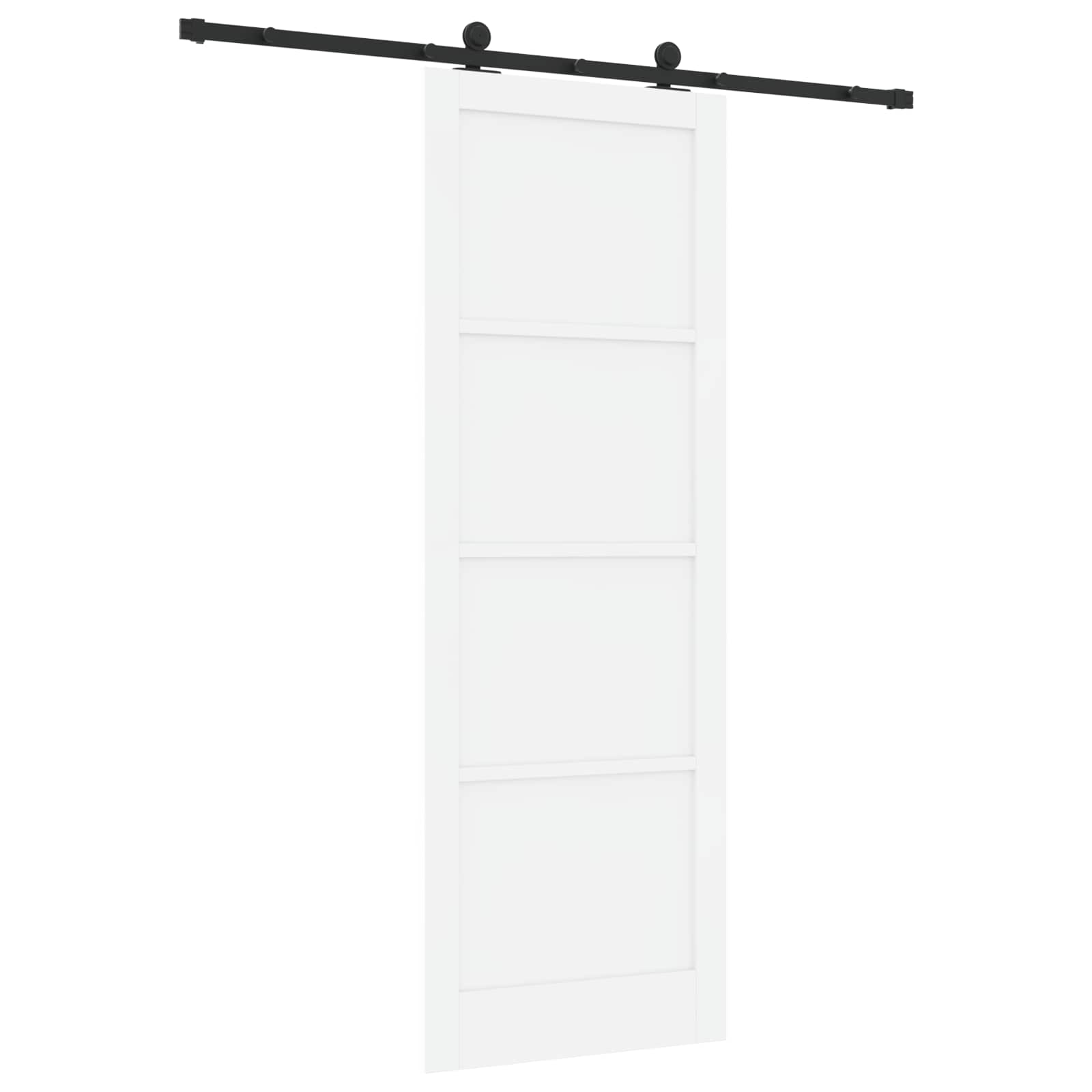 Porta scorrevole in legno di pino 83 x 232 cm bianco e nero