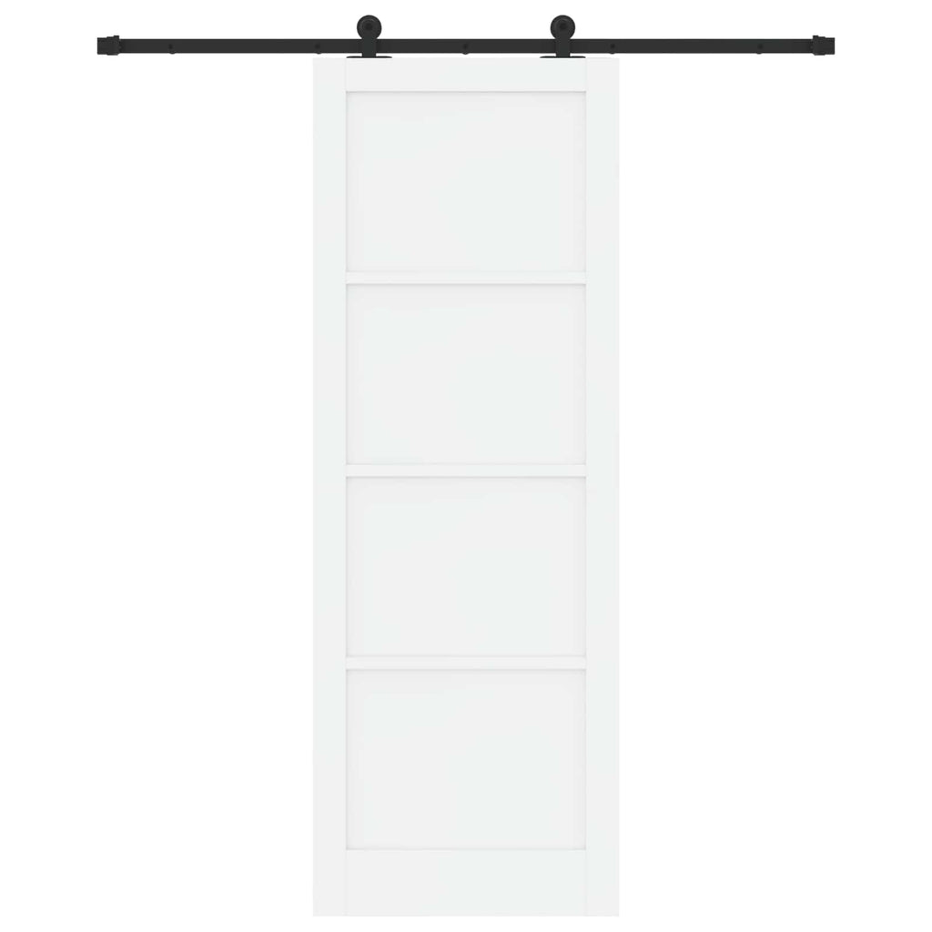 Porta scorrevole in legno di pino 83 x 232 cm bianco e nero