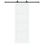 Porta scorrevole in legno di pino 83 x 232 cm bianco e nero
