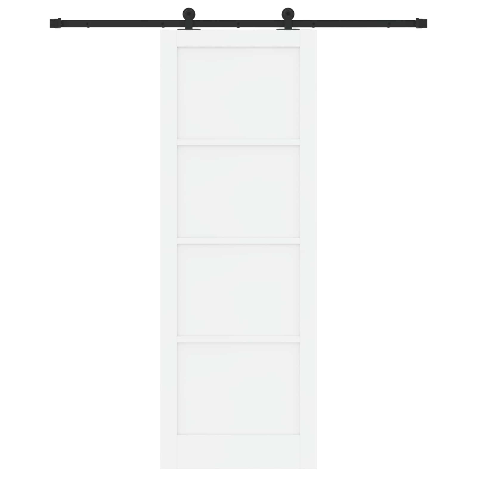 Porta scorrevole in legno di pino 83 x 232 cm bianco e nero
