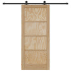 Porta scorrevole in legno di pino naturale e nero 86 x 198,5 cm
