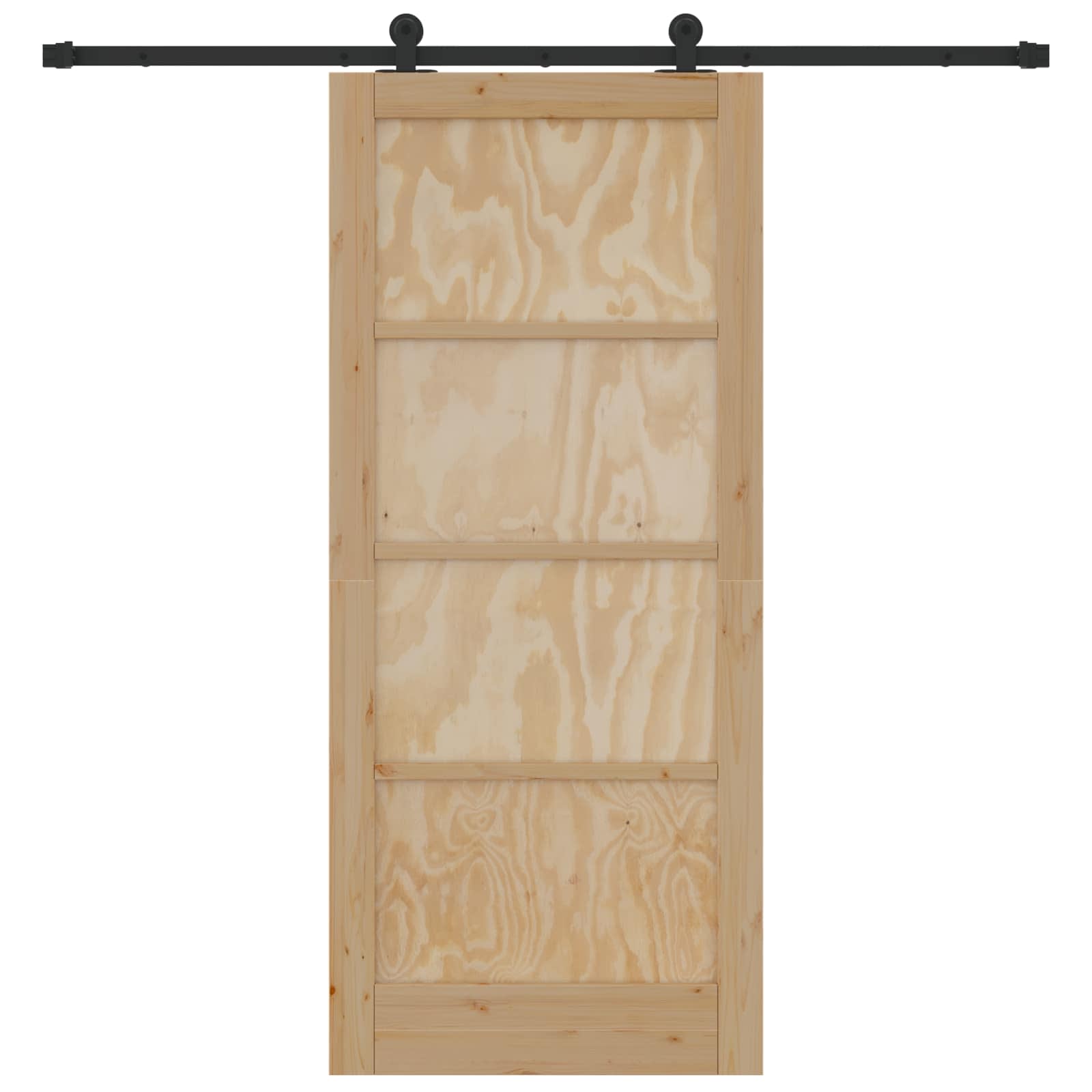 Porta scorrevole in legno di pino naturale e nero 86 x 198,5 cm