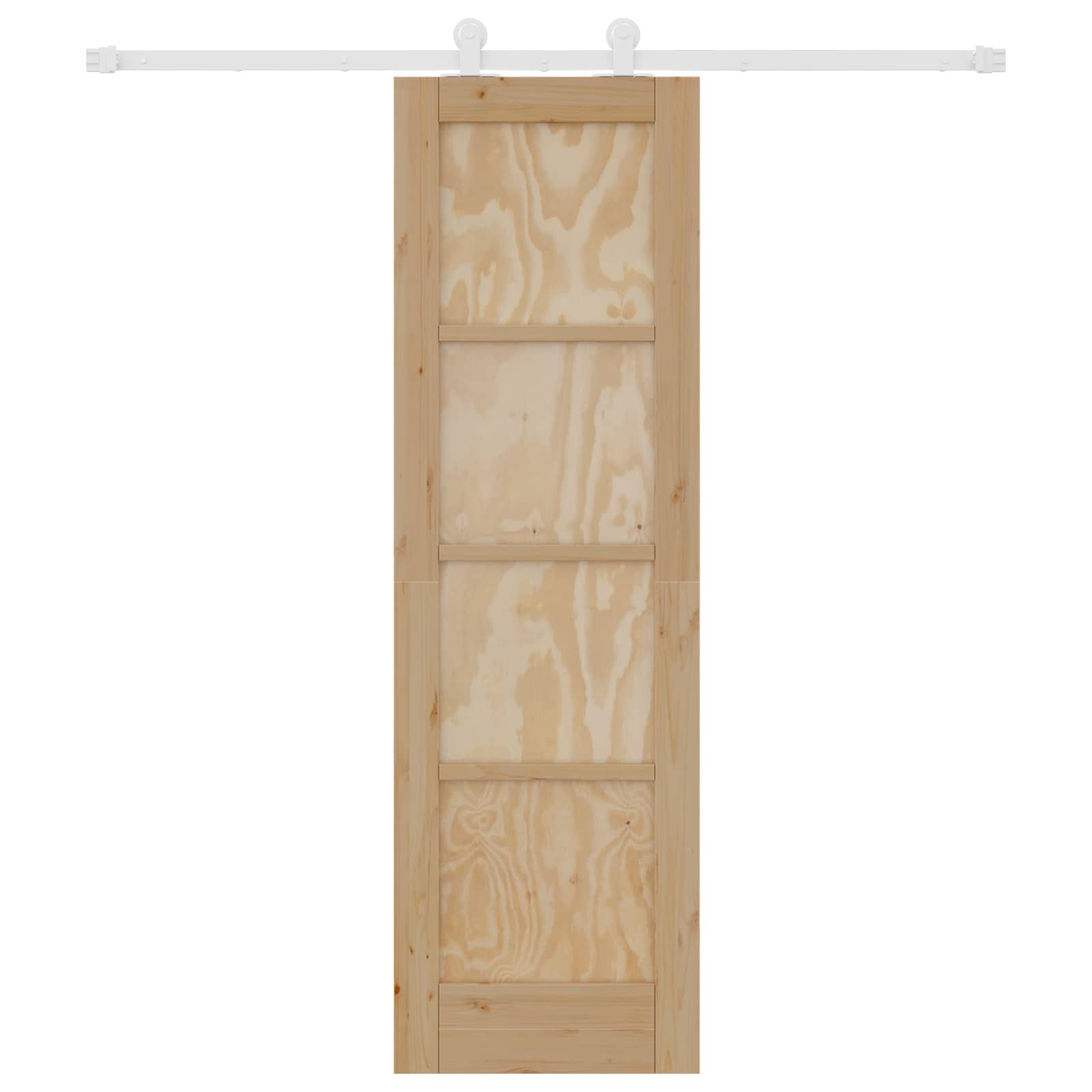Porta Scorrevole in Legno di Pino Naturale e Bianco 61 x 198,5 cm