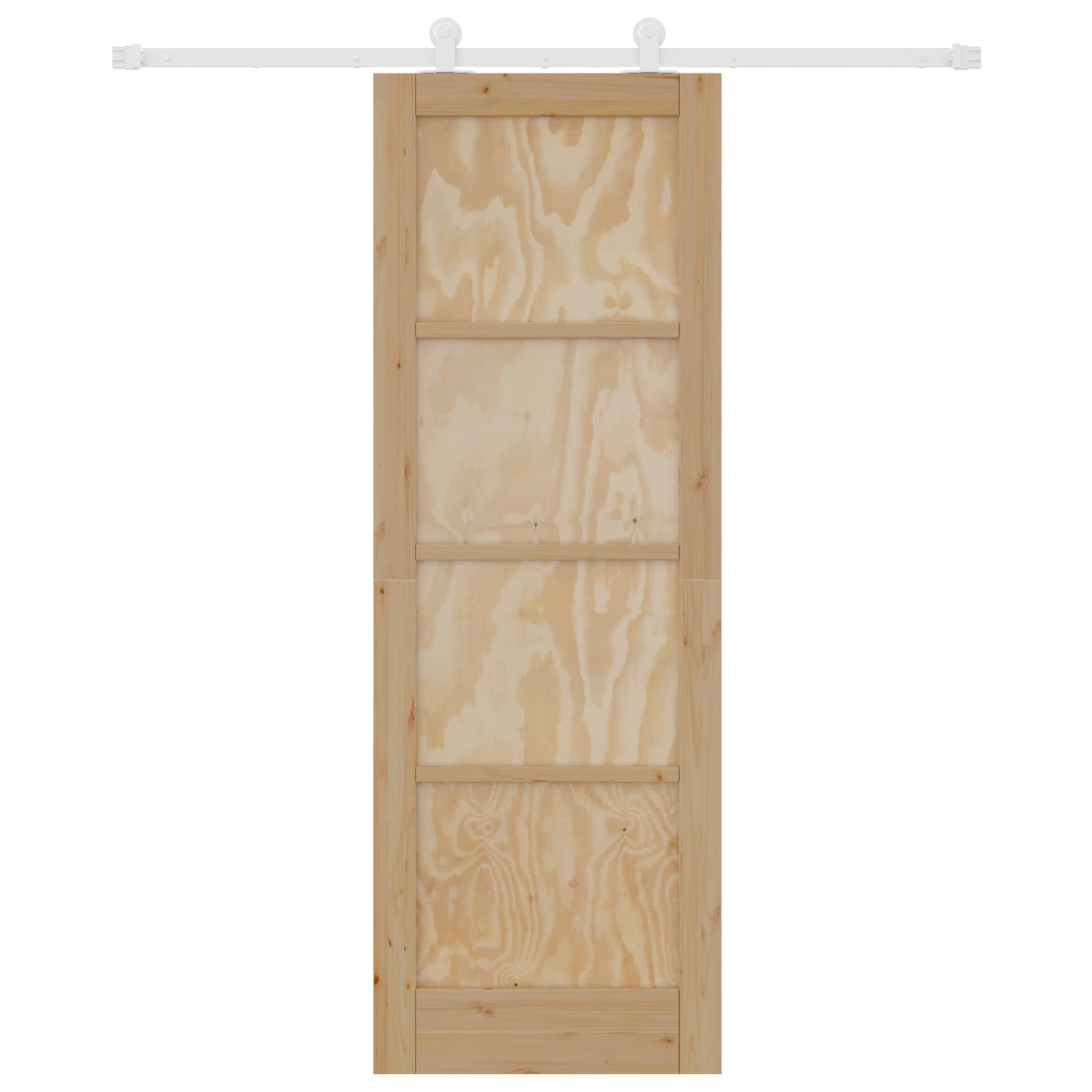 Porta scorrevole in legno di pino naturale e bianco 73,5 x 211 cm