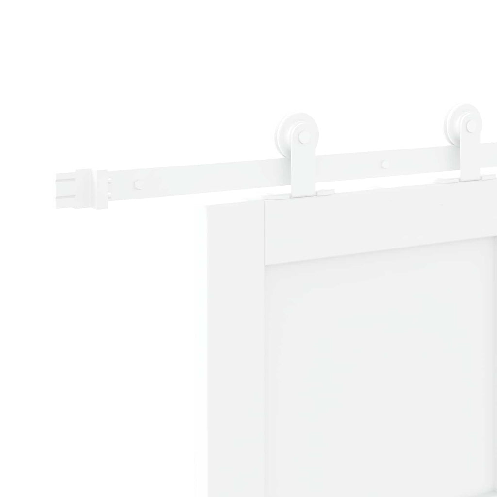 Porta Scorrevole Bianco 83 x 202 cm Legno Massello di Pino