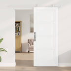 Porta Scorrevole Bianco 83 x 202 cm Legno Massello di Pino