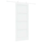 Porta Scorrevole Bianco 83 x 202 cm Legno Massello di Pino