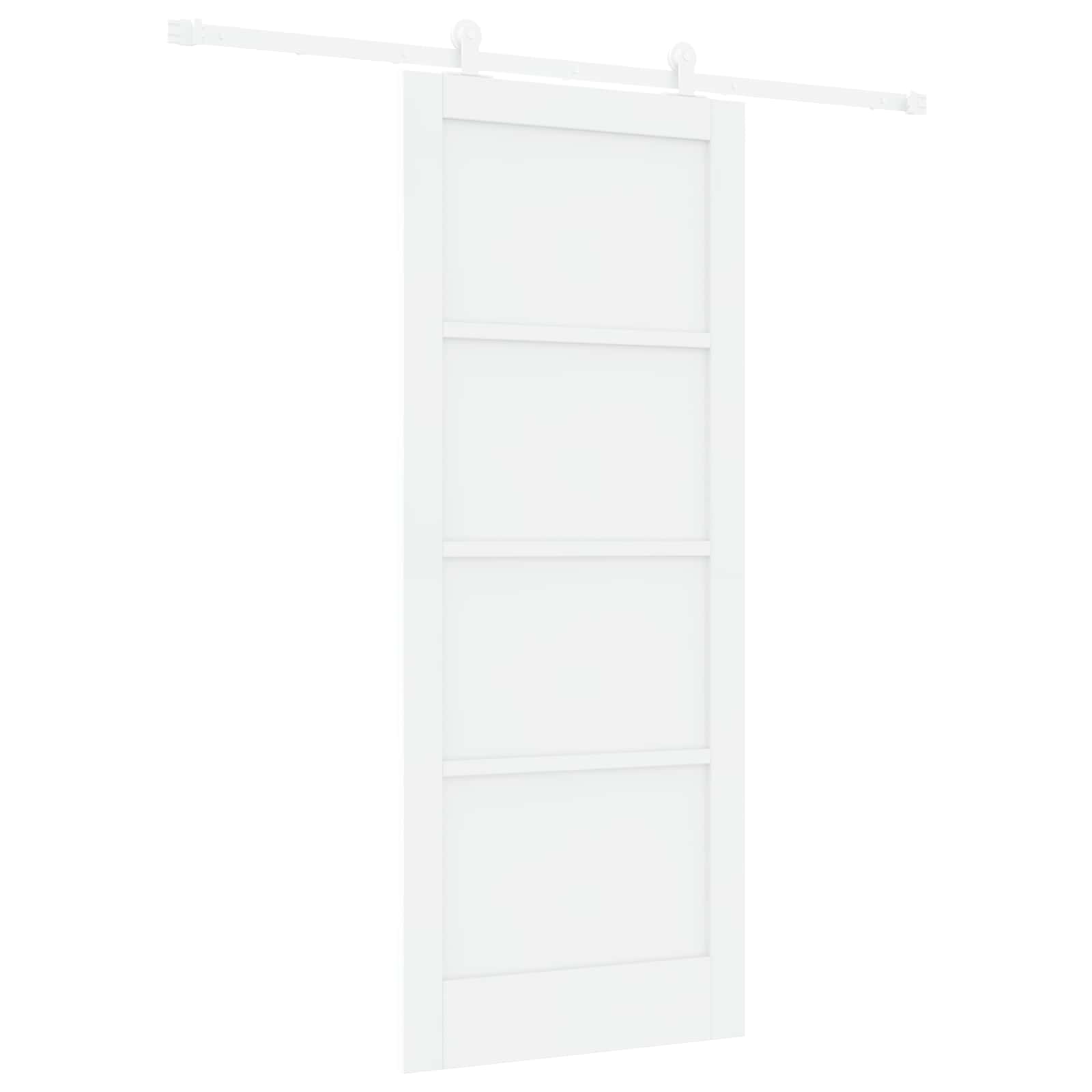Porta Scorrevole Bianco 83 x 202 cm Legno Massello di Pino